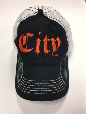City Black and White Hat