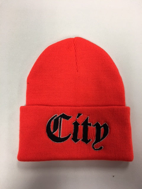 City Orange Knit Beanie