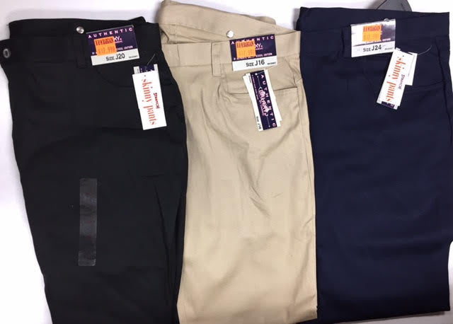 Wholesale Junior Girls Super Stretch Pencil Skinny School Uniform Pants in  Khaki
